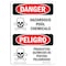 Signmission Safety Sign, OSHA Danger, 24" Height, Rigid Plastic, Hazardous Pool Chemicals Spanish OS-DS-P-1824-VS-1628 - alternate 1